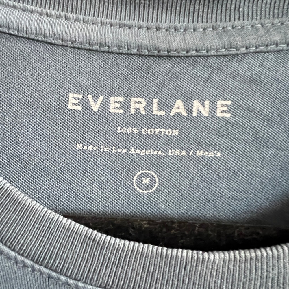 Everlane Mens Size Medium Blue Crew Neck‎ T-Shirt 100% Cotton - Picture 3 of 5